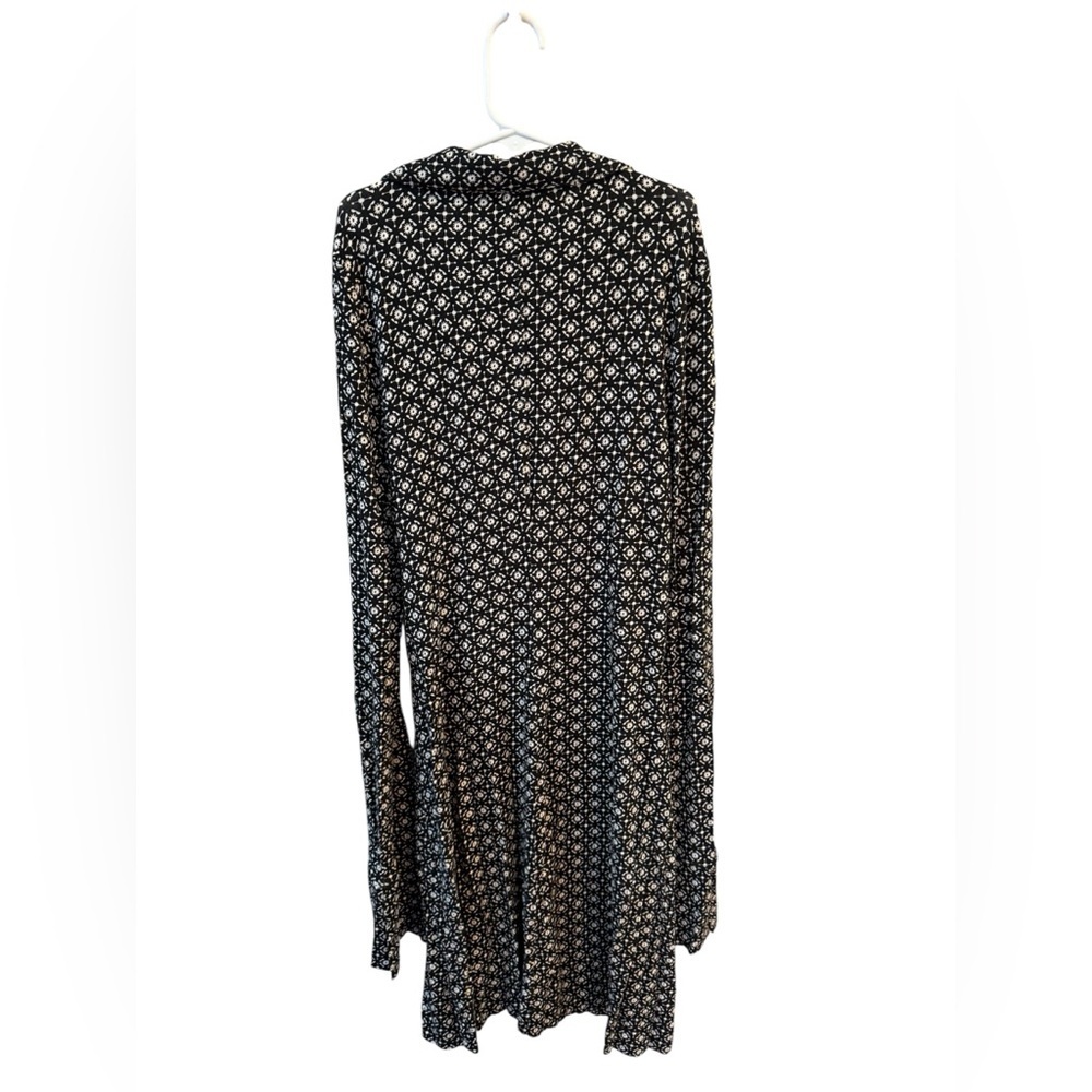 Free People Shayla Black White Retro Ruched Spring Mini Dress M y2k 90s - Picture 8 of 11
